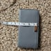 KATE SPADE Gray Grain Leather Wallet with Gold LOGO PLATE