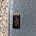 KATE SPADE Gray Grain Leather Wallet with Gold LOGO PLATE