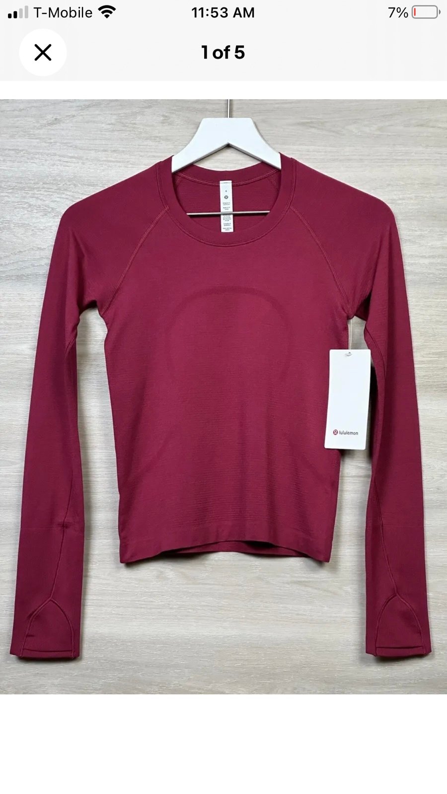 NWT 78 Lululemon Swiftly Tech Long Sleeve 2.0 Race - POME Size 8