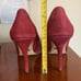 Badgley Mischka Suede Pumps Pointed Toe Stiletto Heels Burgundy Size 10