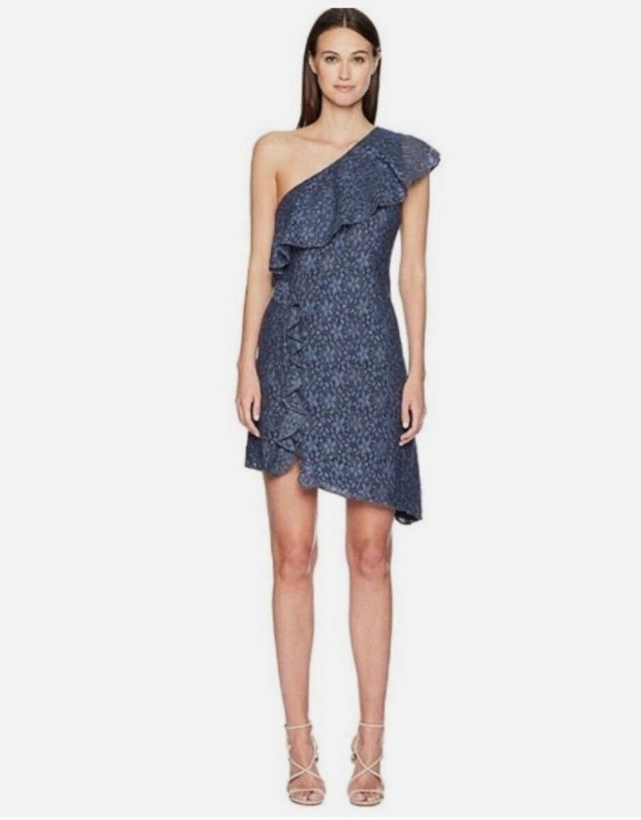Zac Posen Kyre Dress Flint Blue Floral Lace 10 NWT