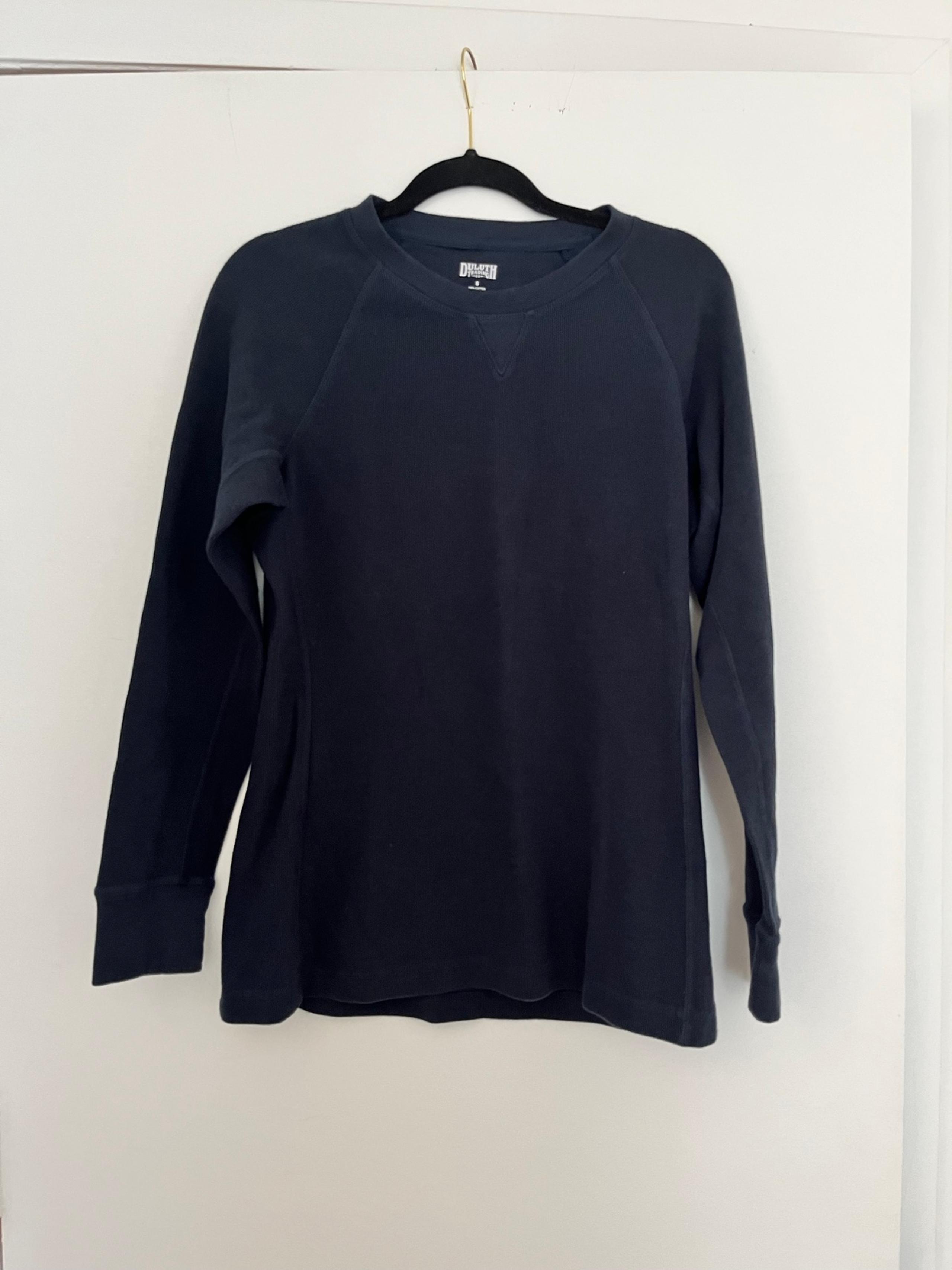 Duluth Trading Company Mens Navy Blue Thermal Long Sleeve Waffle Small