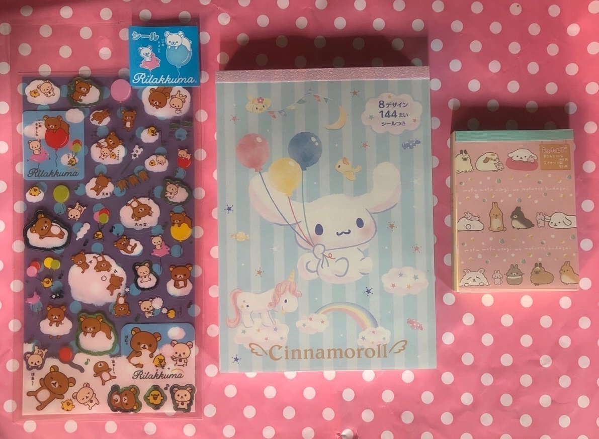 San-X Sticker Sheet & Mini Memo pad & Sanrio Memo Pad Bundle