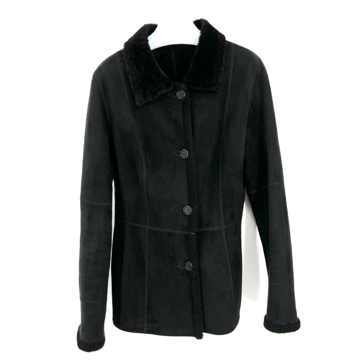 Dominic Bellissimo Black Shearling Reversible Leather Jacket S