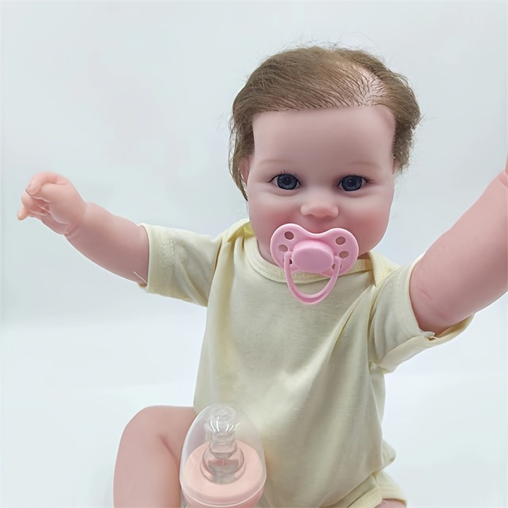 20 Inch Realistic Reborn Doll Yellow Dress Little Fat Baby Reborn Baby Doll Hall