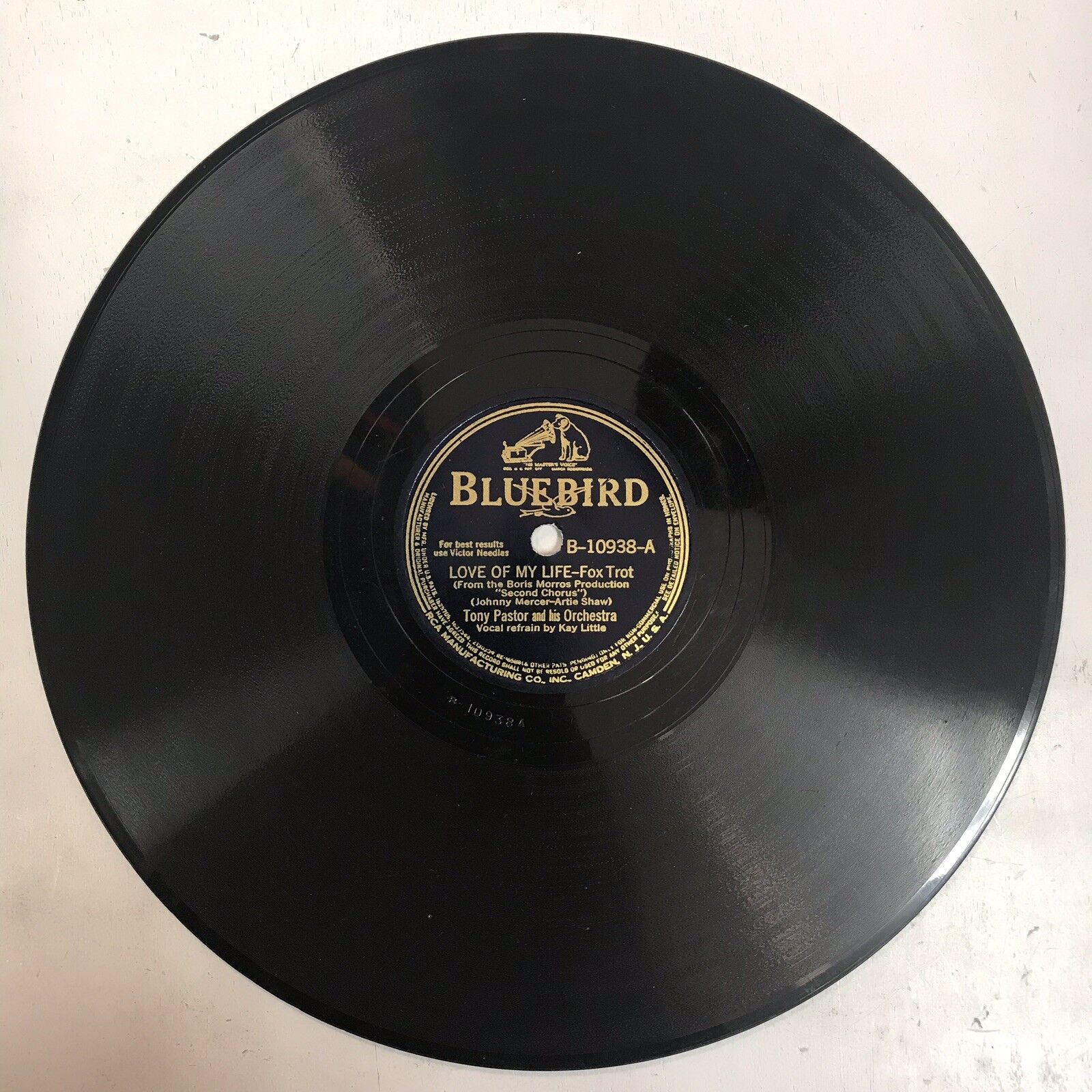 Love Of My Life / Let’s Dream This One Out 10” 78RPM Tony Pastor & His Orchestra