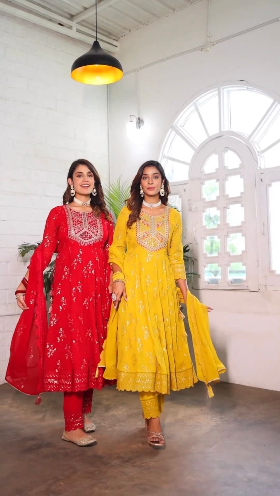 Designer gown buttom dupatta with embroidery and sequence work