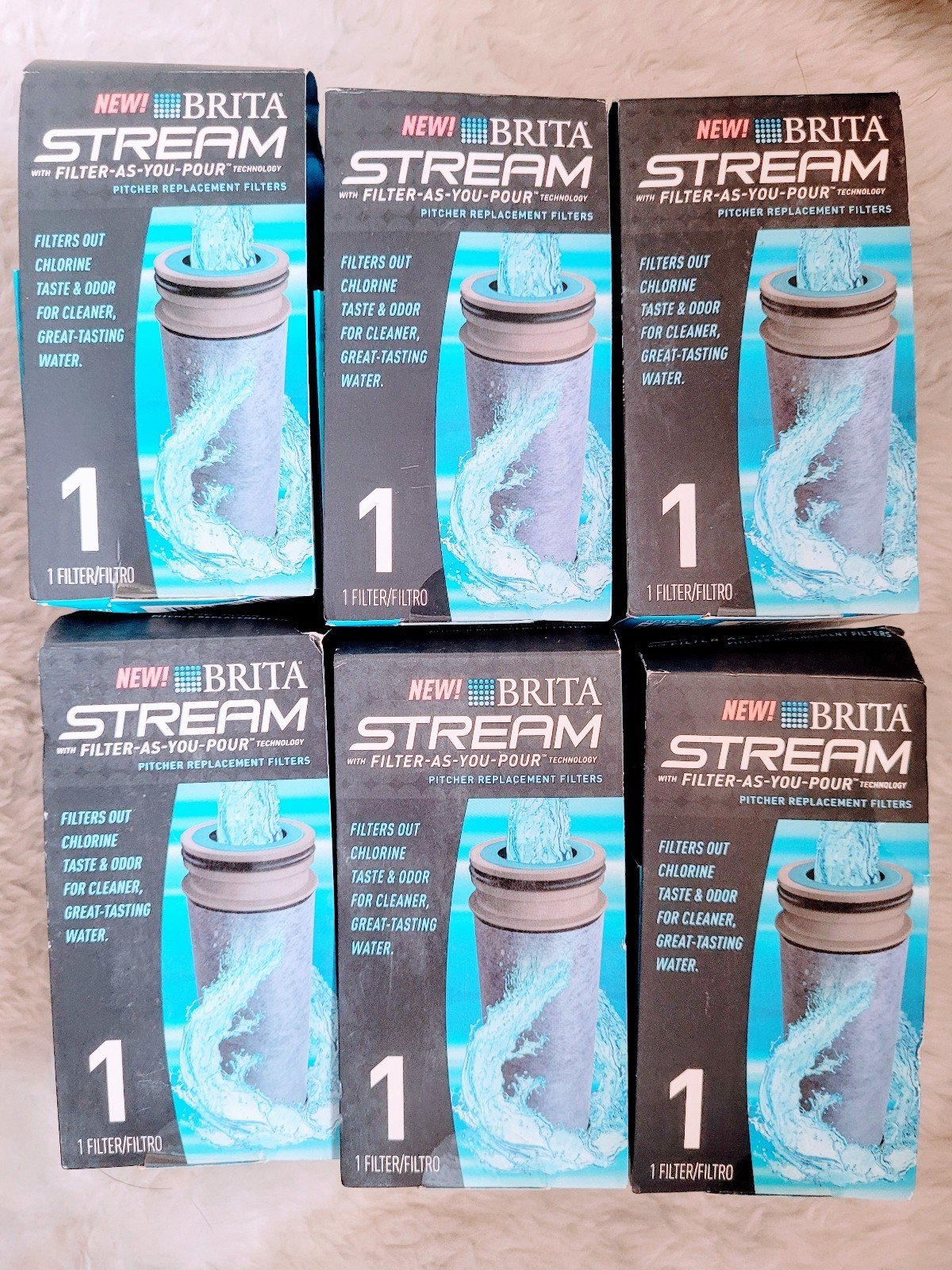 Bundle Lot 6 Brita Stream Pitcher Replacement Filters