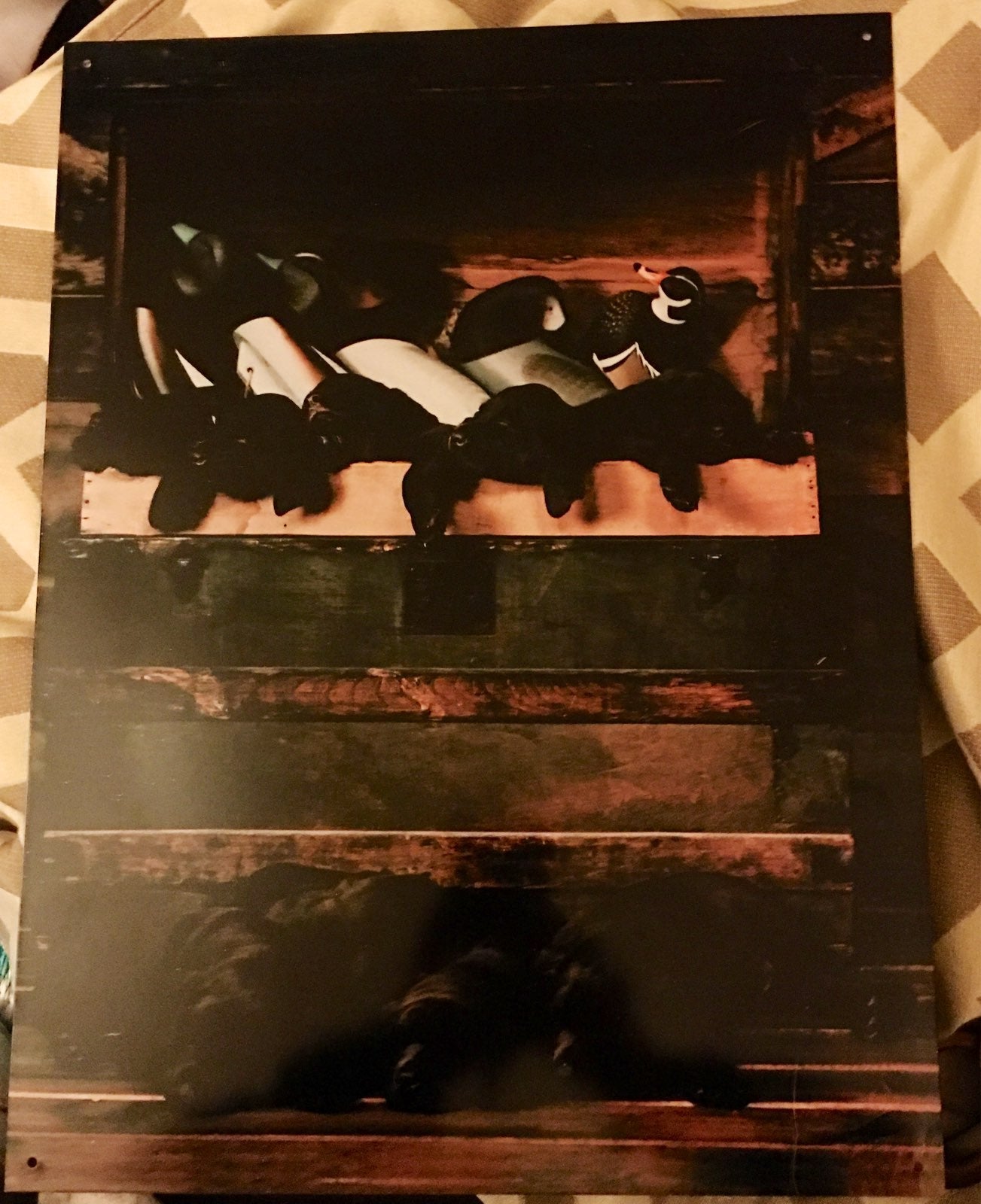 Vintage Metal Sign 1996/ Black Labrador, puppies