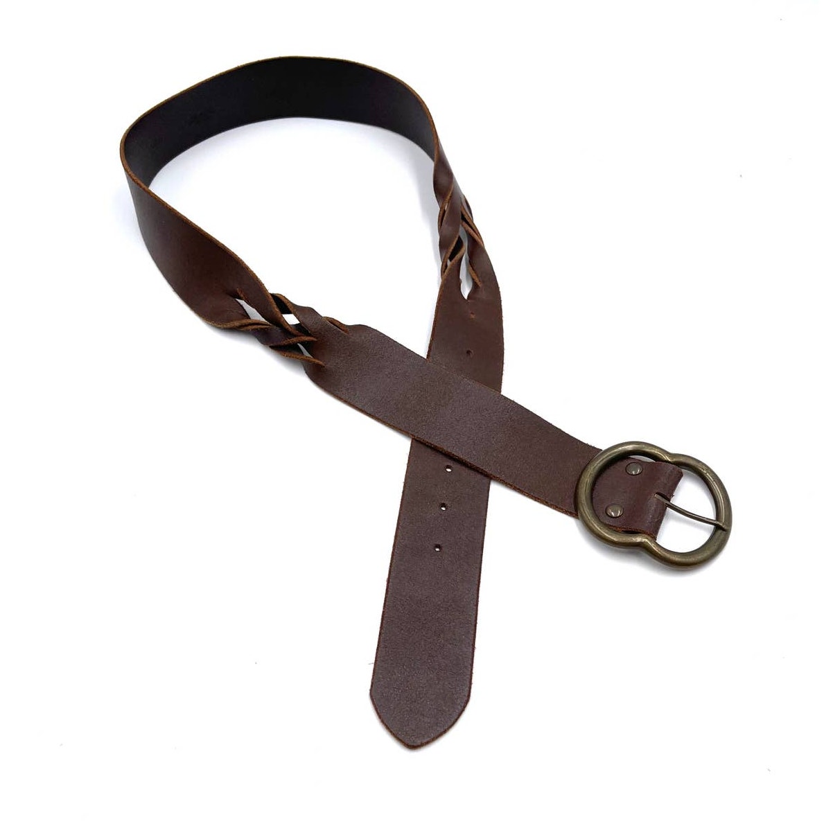 CANDIE's brown leather boho belt 44 long