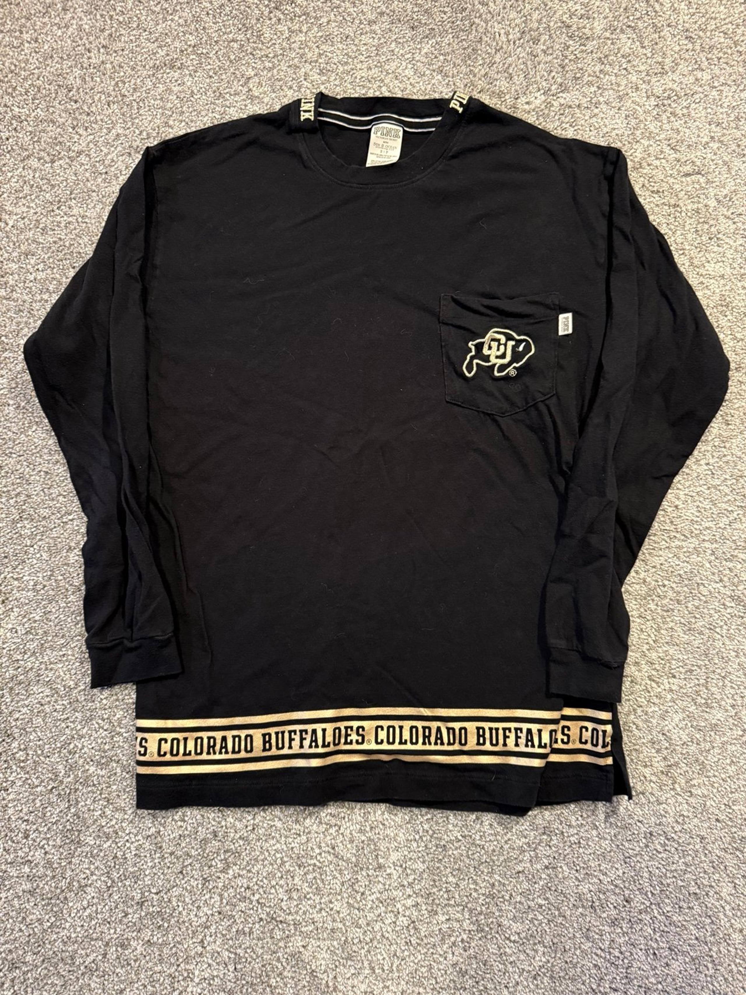 Colorado University PINK by Victoria's Secret Shirt Womens S Black Long Sleeve