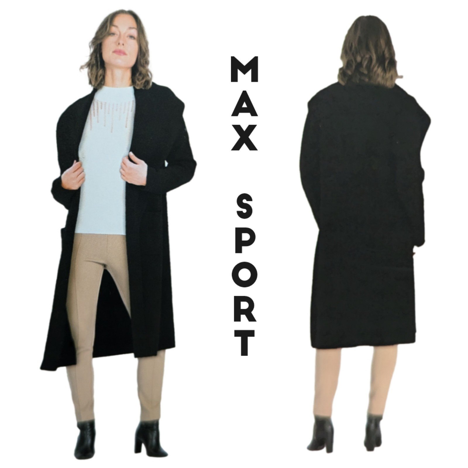 MAX SPORT long open cardigan coat size S
