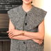 ella_webshop Big Collar Tweed Gilet