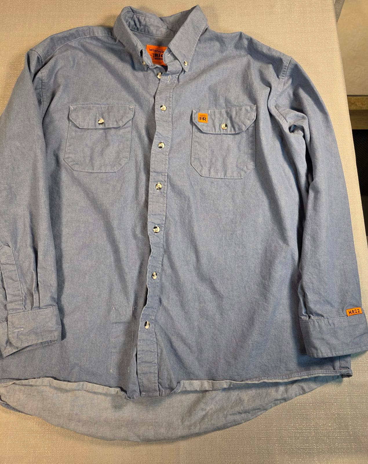 Wrangler FR Fire Resistant Button-Up Shirt 2XL Tall