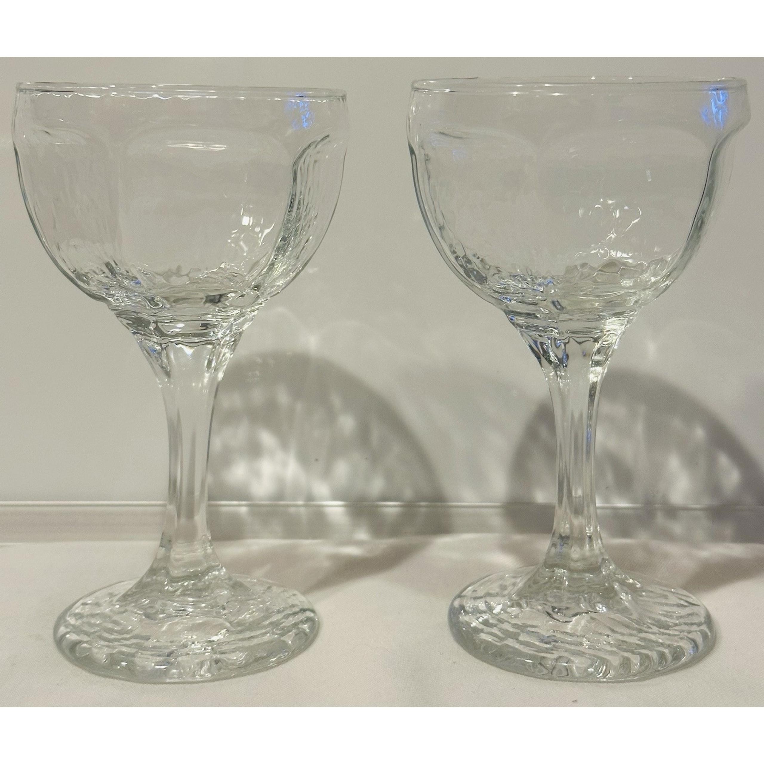 LIBBEY Set Of 2 Chivalry Clear Champagne Coupe Tall Sherbet Glasses