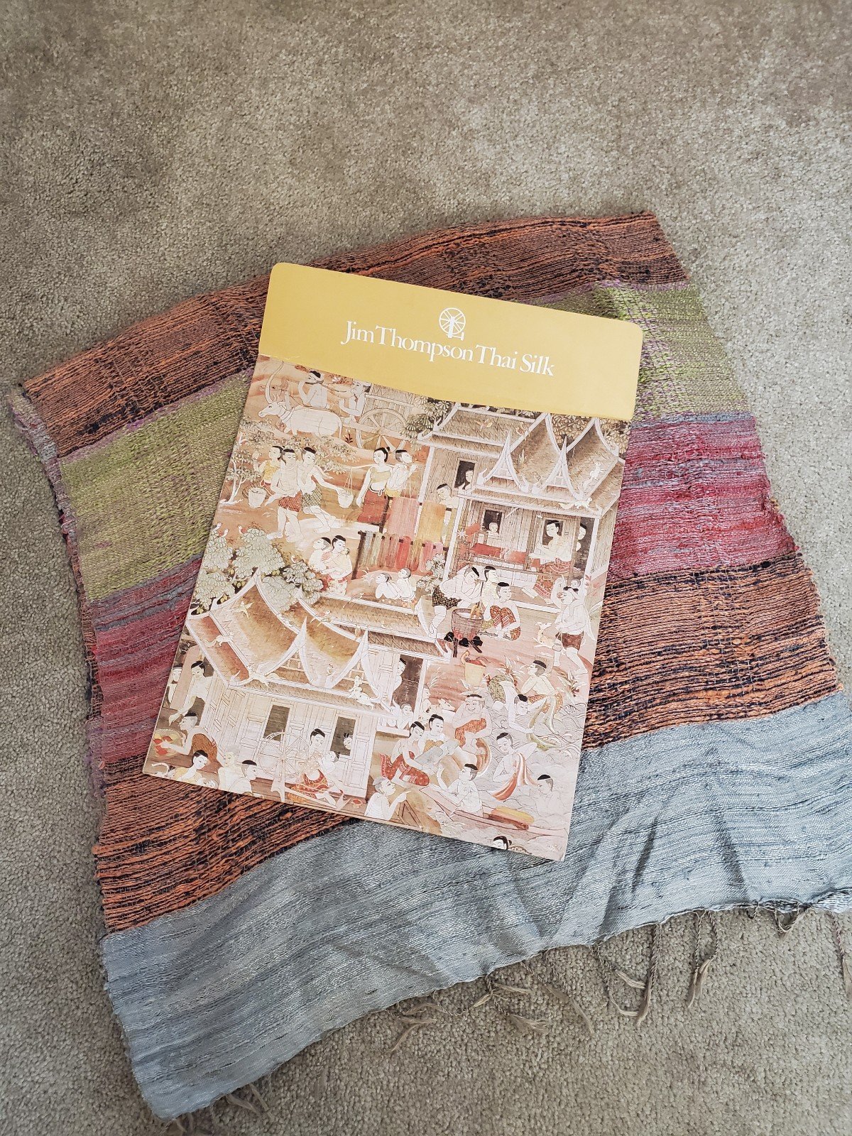 Jim Thompson Multicolor Raw Silk Scarf