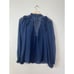 NWT Cami NYC Sheer Chiffon Ruffle Sandy Storm Navy Blue Sheer Blouse Top