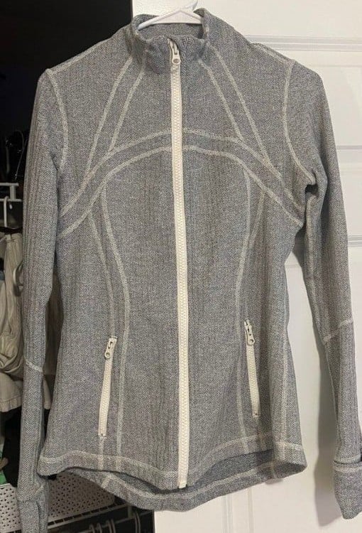 Lululemon define jacket grey herringbone size 10
