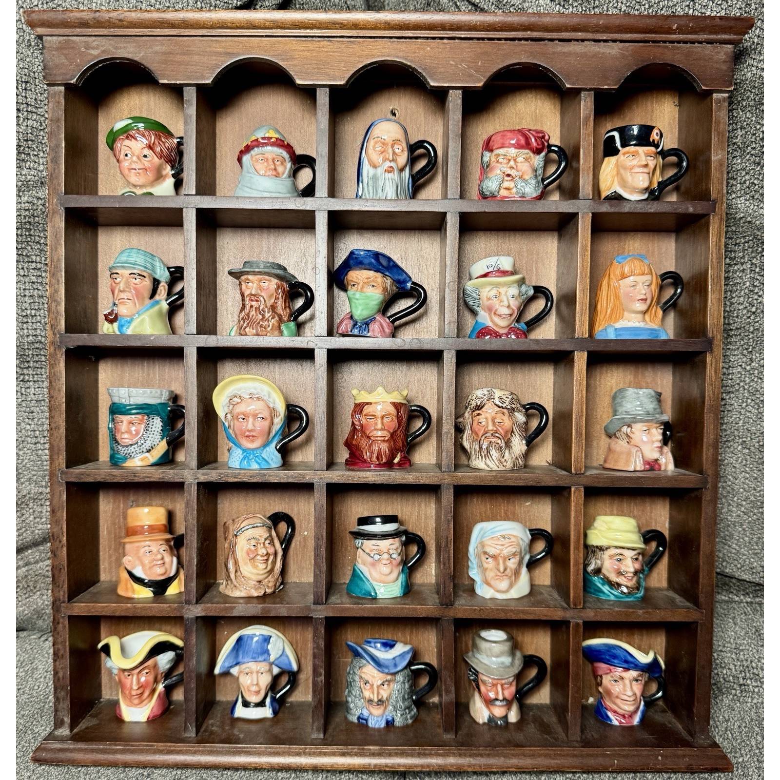 Complete 1983 Franklin Mint Miniature Character Toby Jug Collection – 25 Pcs
