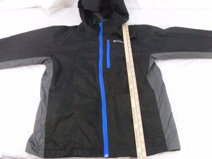 CHILDREN YOUTH UNISEX COLUMBIA WINDBREAKER JACKET BLACK BLUE ZIPPER IG 530