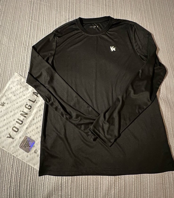 YoungLA Classic Black Long Sleeve Tee new sz lg