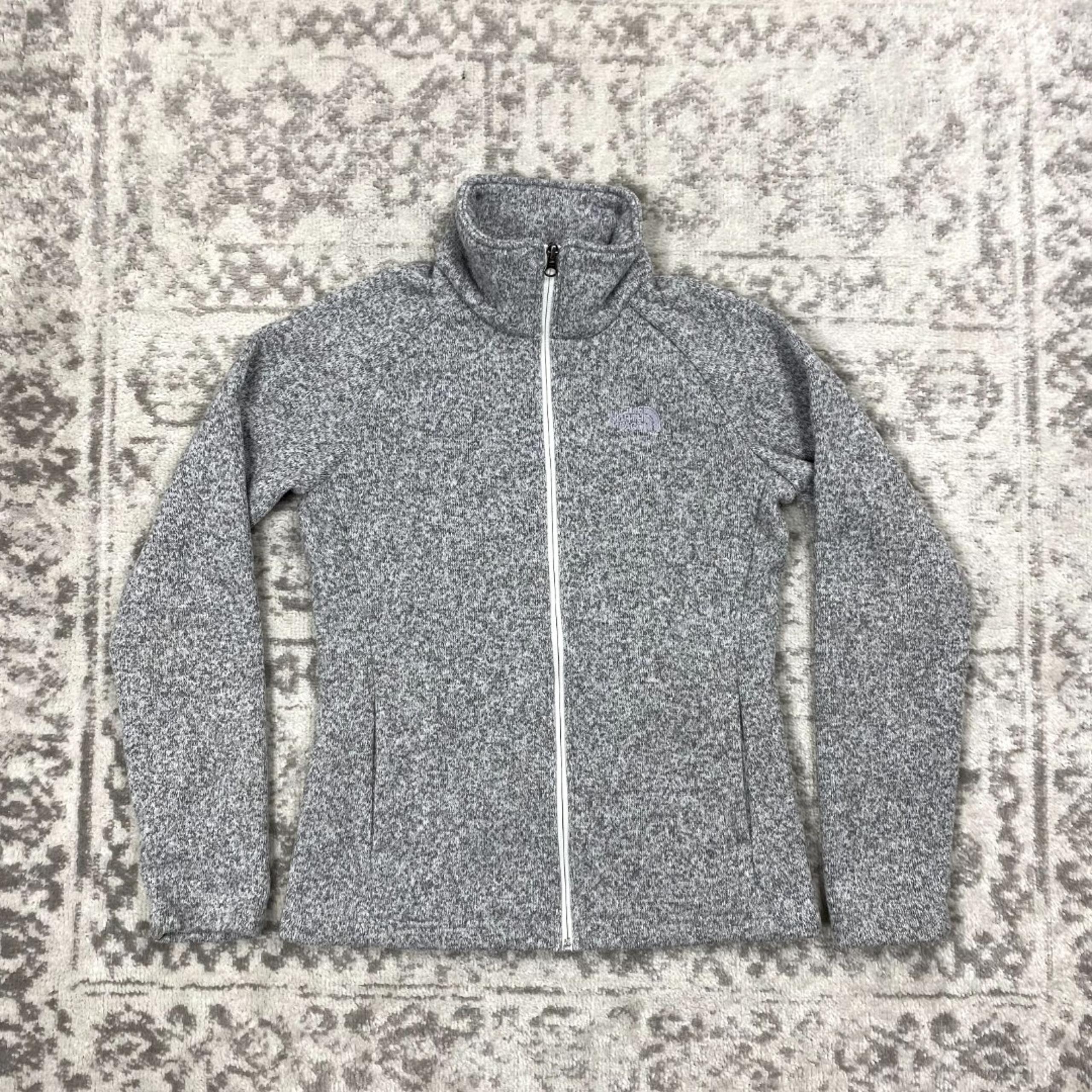 North Face Jacket Womens Gray Fleece Full Zip Mock Neck Outdoor Size Small