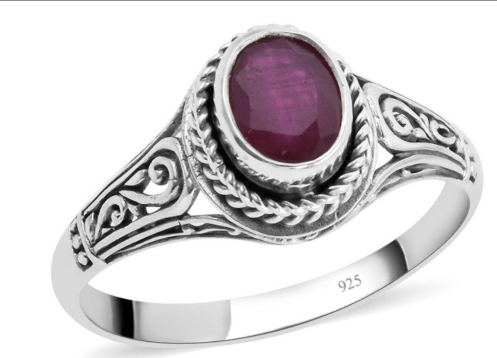 Niassa Ruby 925 Sterling Silver Ring (Size 6)