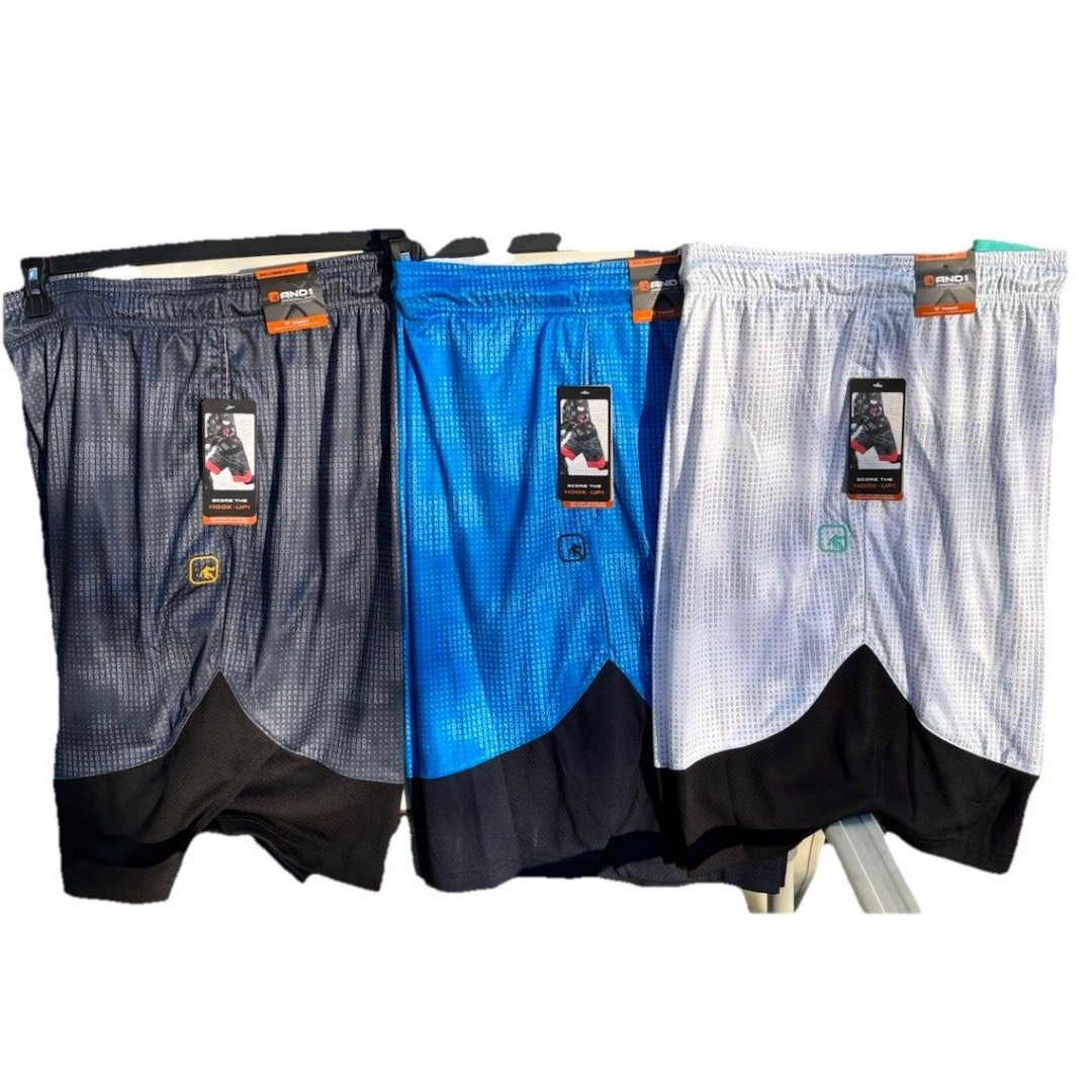 Lot of 3 And1 (And 1) Men’s Basketball Shorts, Size 2XL- 10” Inseam