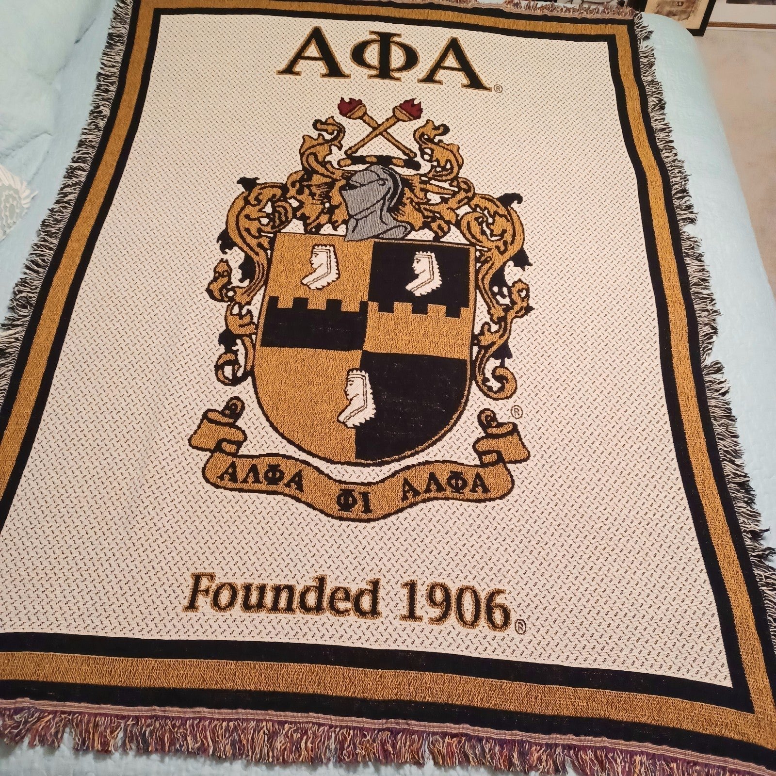 NWOT Alpha Phi Alpha Woven Throw 3 available