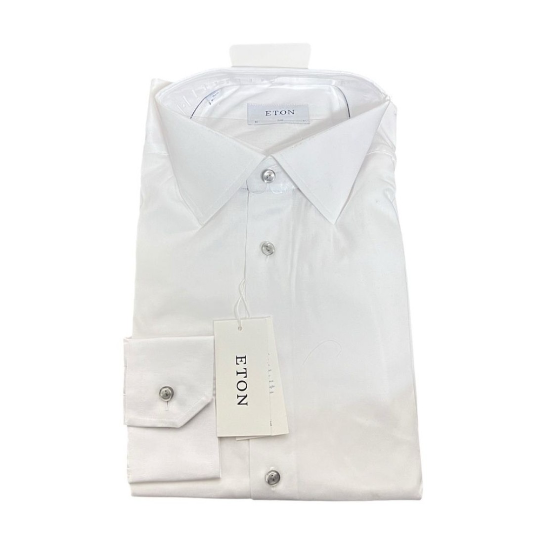 New Mens Eton White Signature Twill Slim SC Shirt