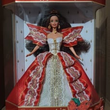 Happy Holidays Special Edition 1997 Barbie Doll 1st Brunette Holiday Barbie