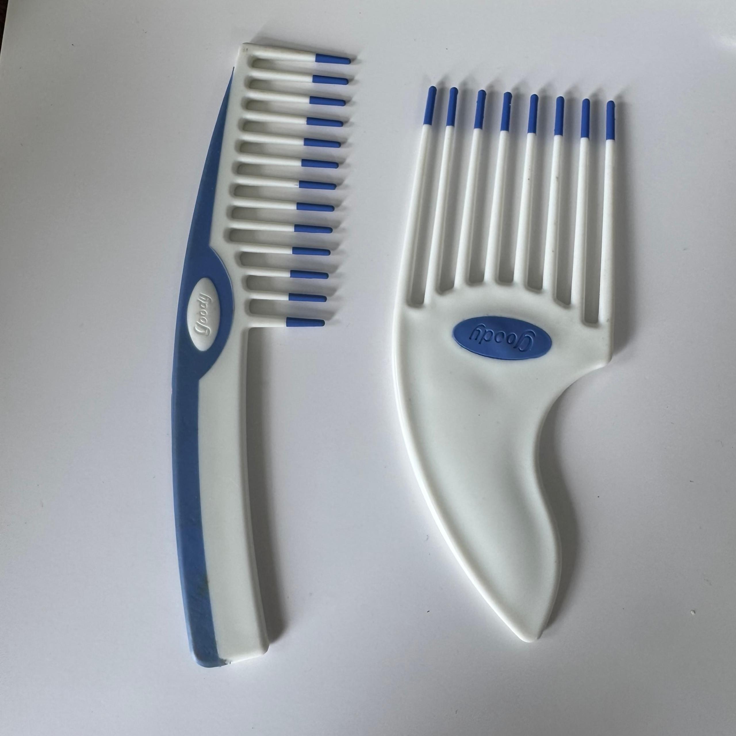 Vintage Goody Comb & Pick Set White with Blue Tips | Mint | Discontinued
