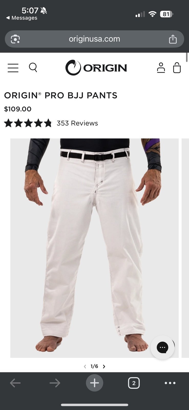 Origin Jiu Jitsu Gi Pants