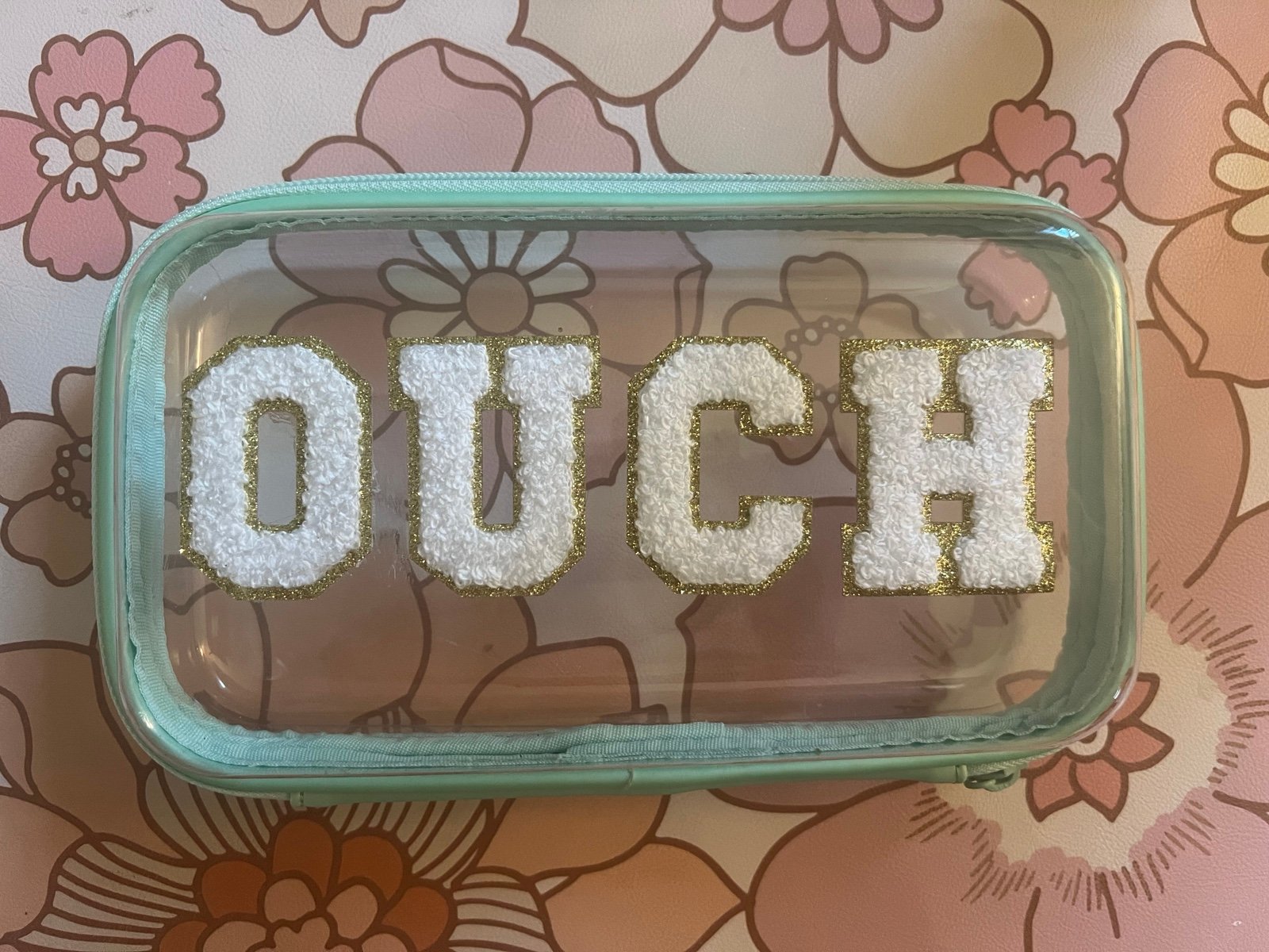 Target Dupe 1 GREEN Hard Pencil Case Customized “OUCH” ✨