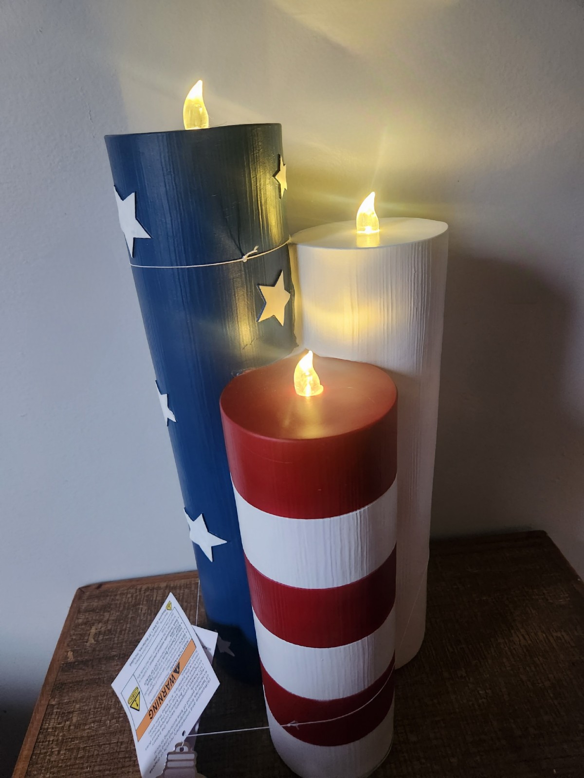 Patriotic LED American Flag faux Firecrackers