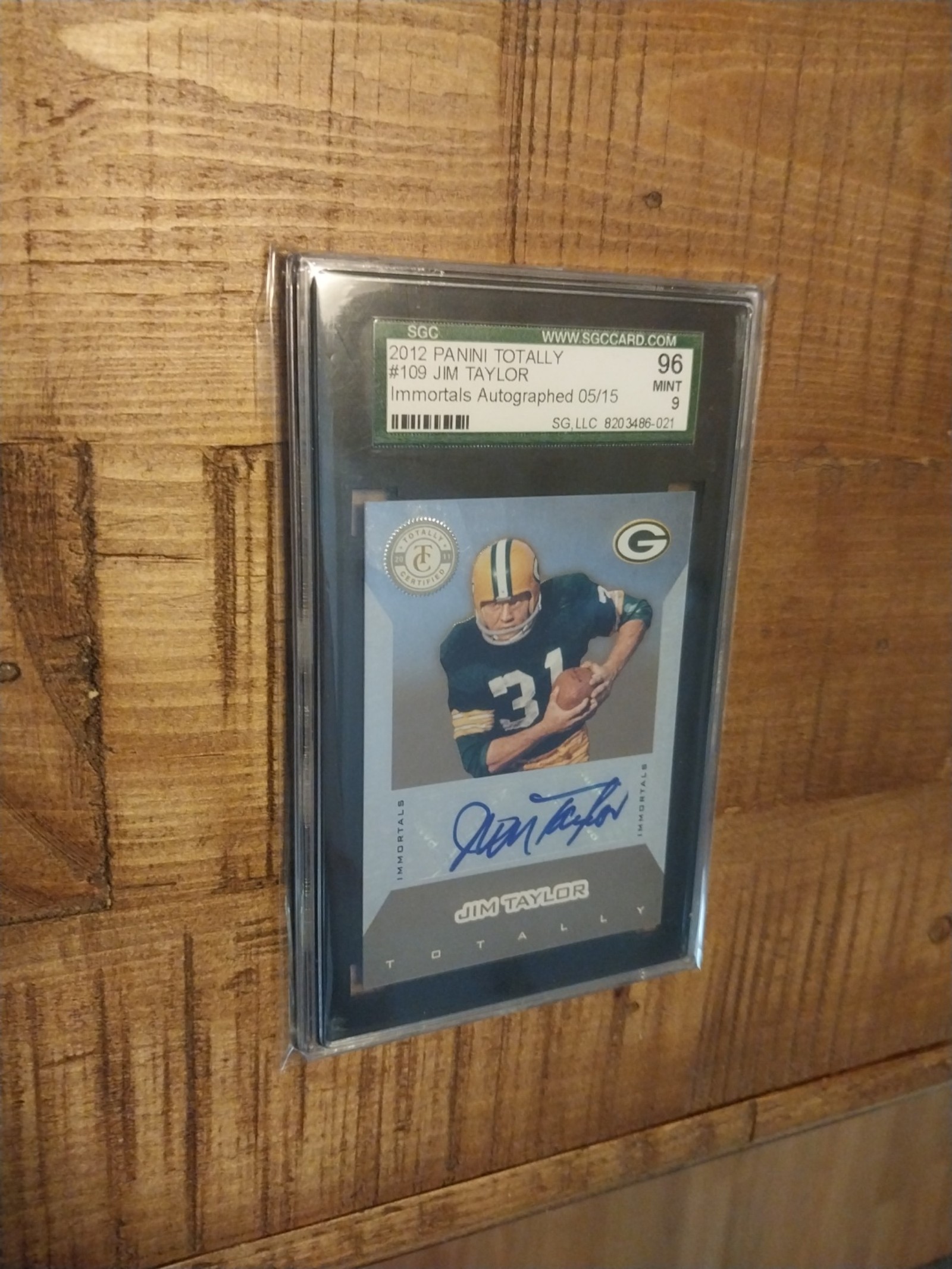 Jim Taylor Auto #5/15 Packer Legend and LSU Star