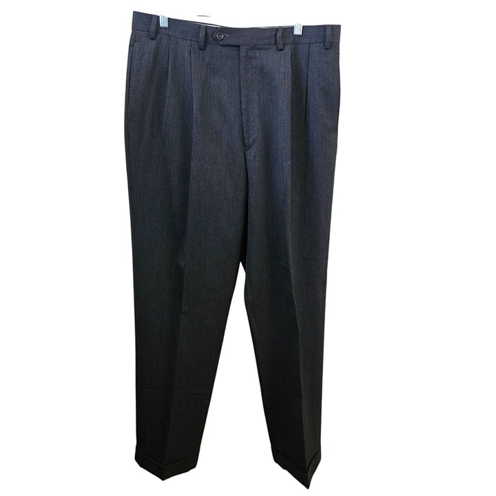 Lauren Ralph Lauren 100% Wool Pleated Cuffed Dress Pants Size 36x32