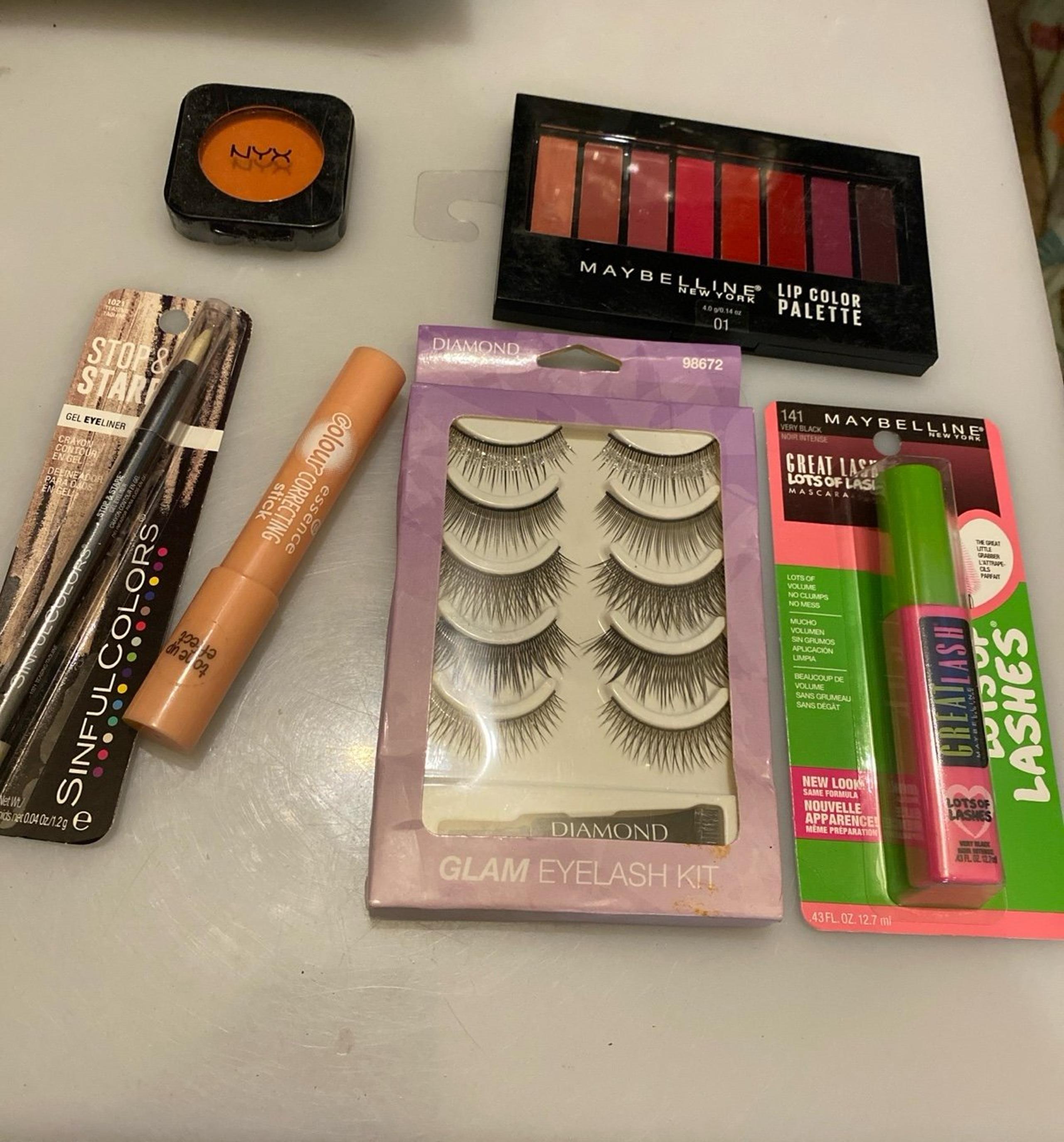 Lot of 6 New Full Size Makeup Cosmetics Eyelashes Lip #9