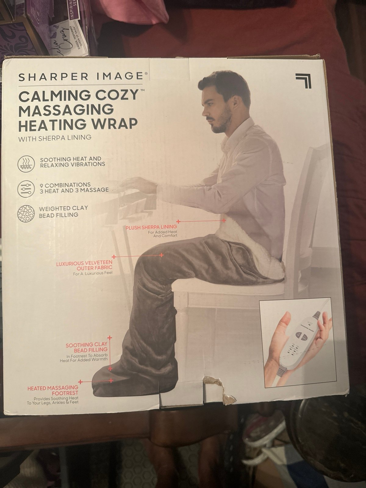 Sharper Image Calming Cozy Messaging Heating Wrap