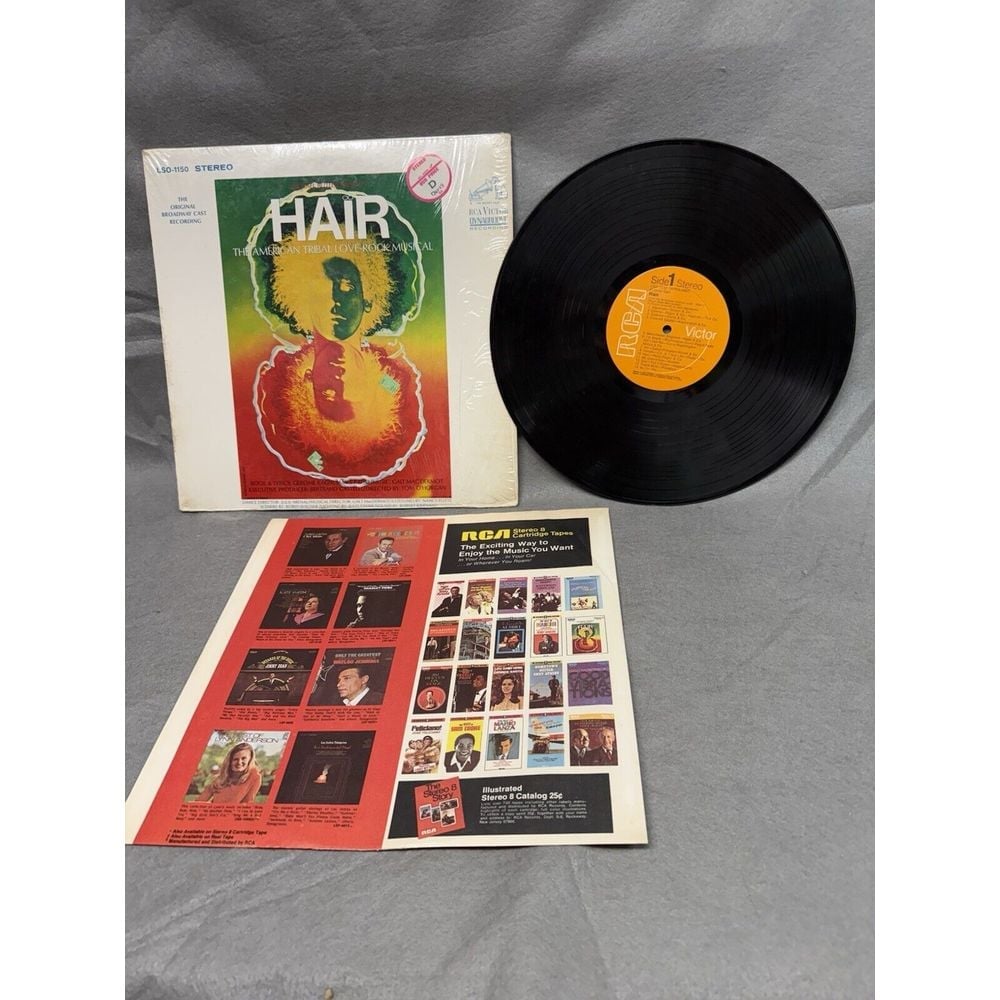 VINTAGE VINYL LP HAIR THE ORIGINAL BROADWAY CAST RECORDING RCA VICTOR LSO-1150