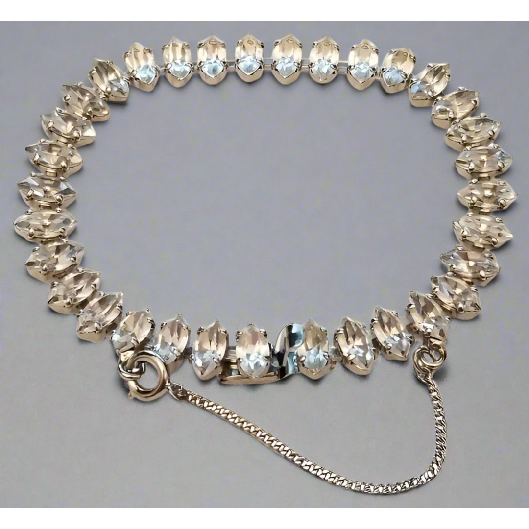 Silver Vintage Rhinestone Bracelet
