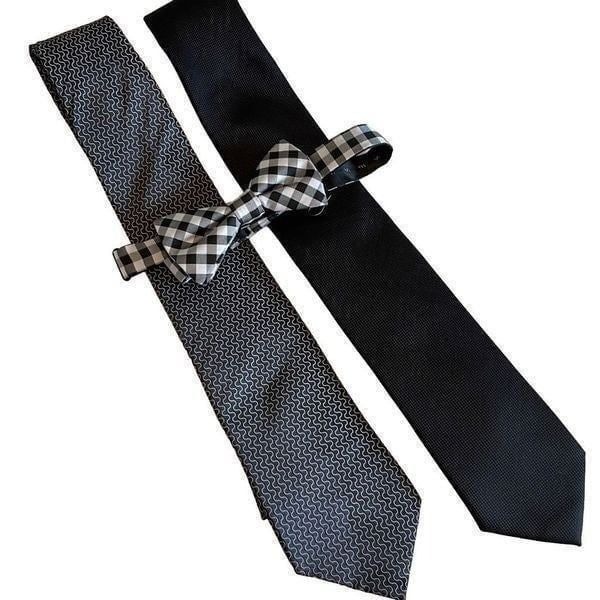 Tie Bundle. Perry Ellis, Arrow,George. 2 ties/1 bow tie. Black