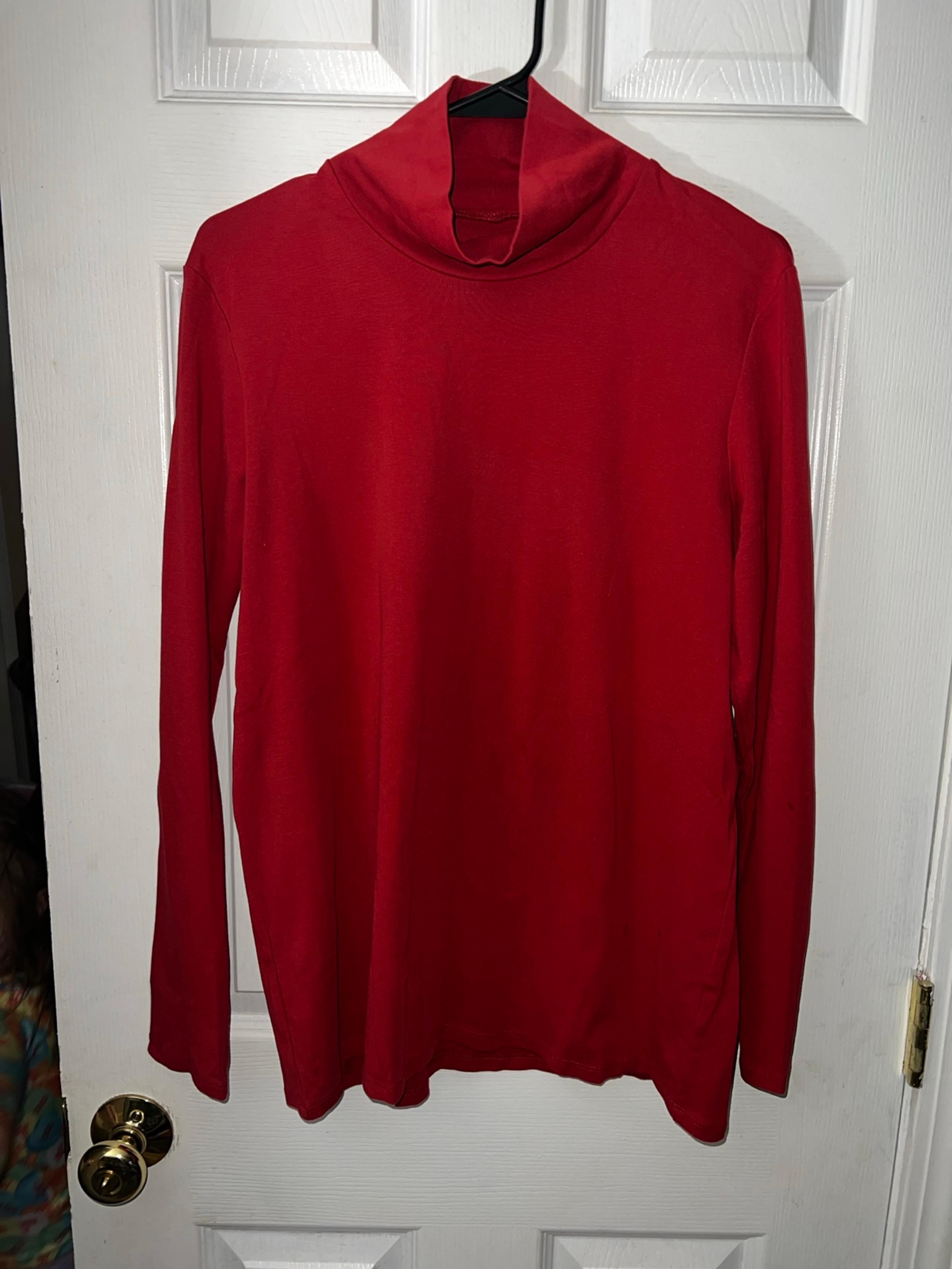 Uniqlo Women’s Solid Red Long Sleeve Turtleneck Stretch Top Size XL