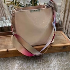 BETSEY JOHNSON “SAND” PATENT BUCKET BAG NWT