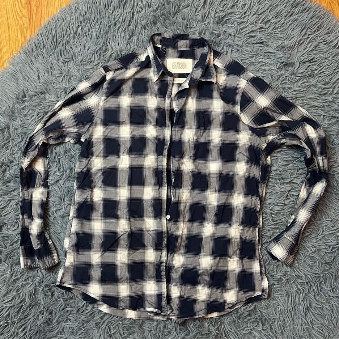 Grayson by Frank & Eileen The Hero Shirt Blue Plaid Size M