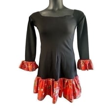 Alexis Women's Estelle Off Shoulder Floral Flounce Ruffle Mini Dress Large