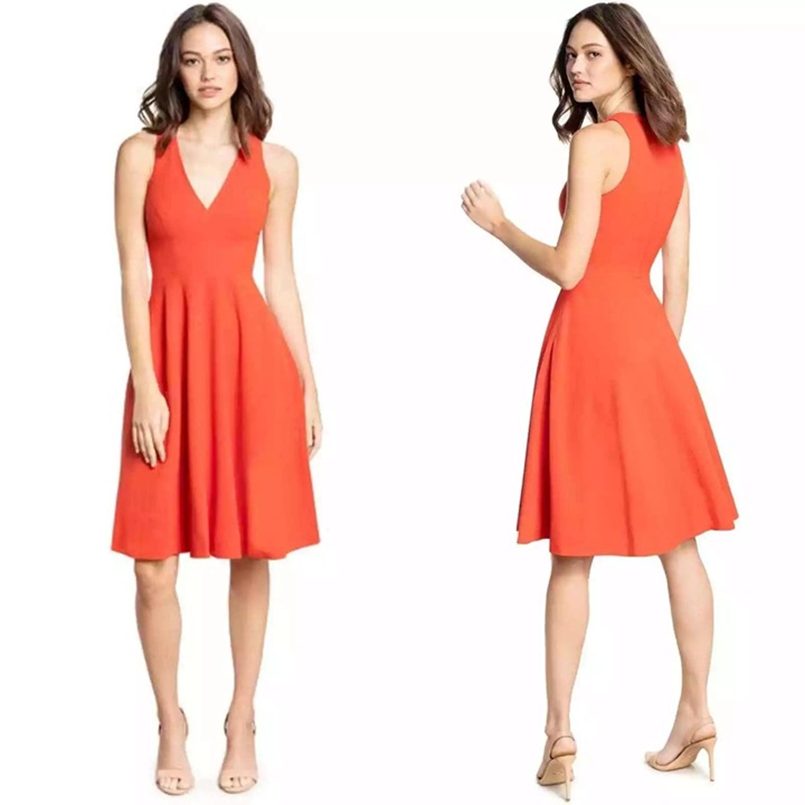 EUC Dress The Population sleeveless fit flare Catalina dress in Poppy womens L