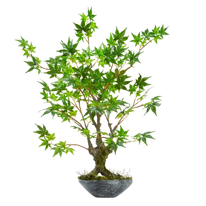 BonsaiNearly Natural 30\ Maple Bonsai Artificial Tree in Planter