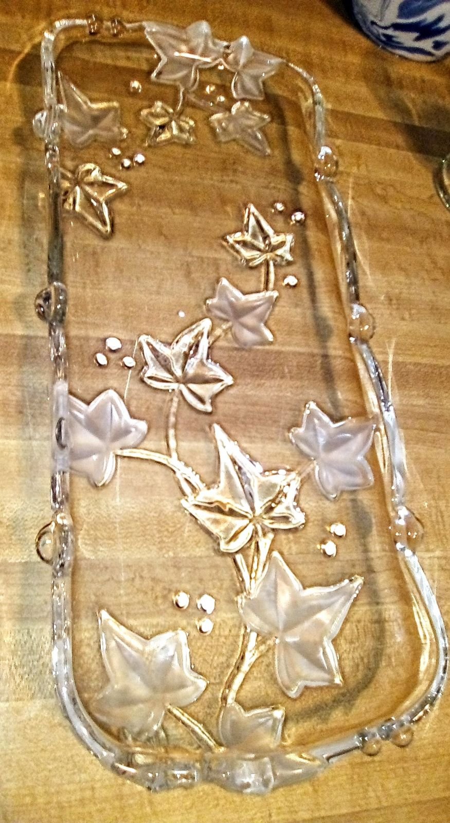very popular Vintage tray serving glass ivy mikasa Home very popular Vintage tray serving glass ivy mikasa Home