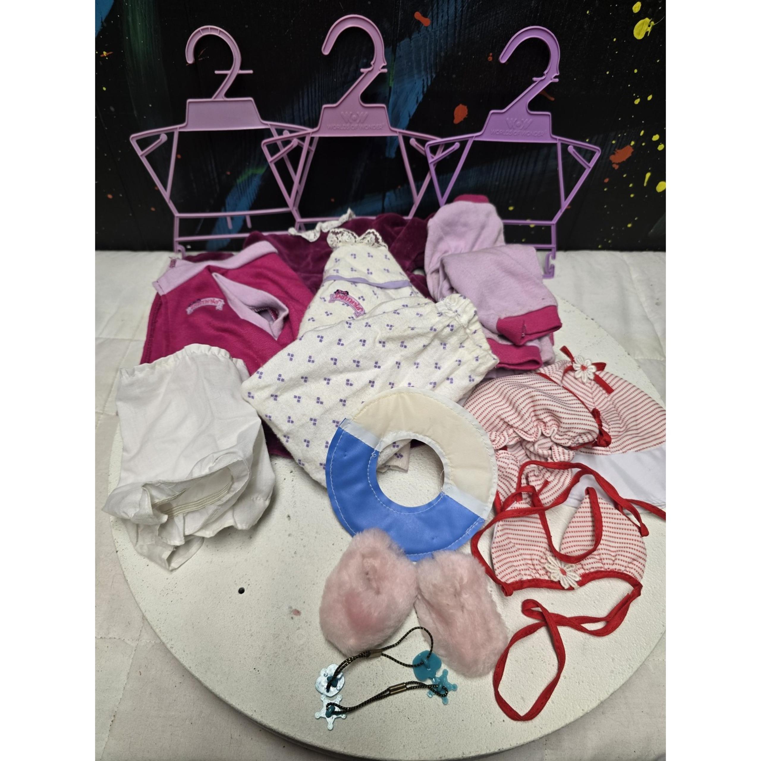 Pamela Doll Playtime Outfit Lot 1986 By Worlds of Wonder W Hangers